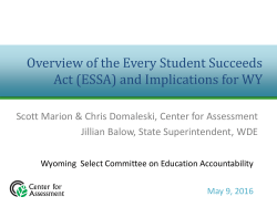 Overview of the Every Student Succeeds Act (ESSA) and