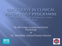 Doctorate in clinical psychology programme The university of