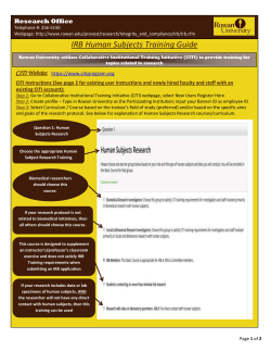IRB Human Subjects Training Guide