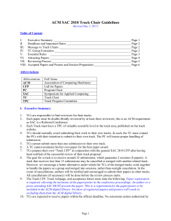 Track Chairs Guidelines (2018)