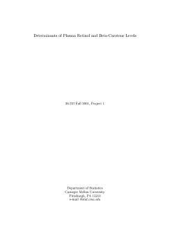 Determinants of Plasma Retinol and Beta-Carotene
