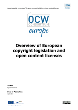 Overview of European copyright legislation and open content licenses