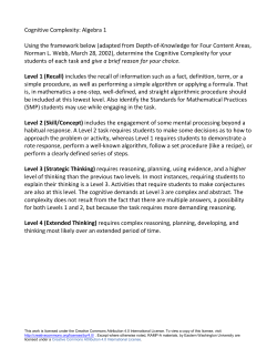 Cognitive demand activityExponents