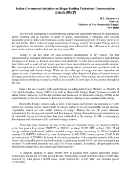 Paper on Indian Government initiatives on Biogas