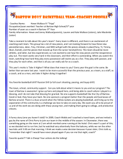 Bartow Boys` Basketball Team&ndash;Coaches Profile