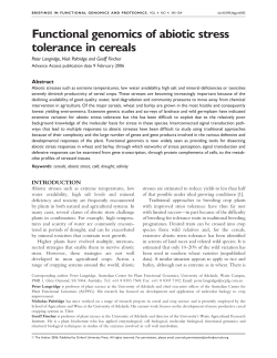 Functional genomics of abiotic stress tolerance in