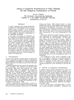 Using a Cognitive Architecture to Plan Dialogs for the