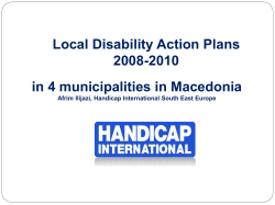 Presentation of a Macedonian Local Disability Action Plan
