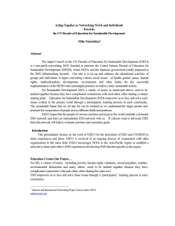 Acting Together as Networking NGOs and Individuals Towards the