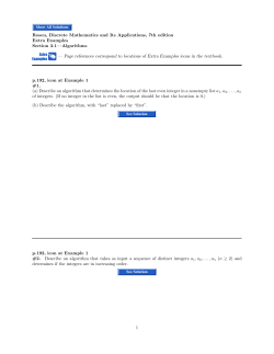 Extra Examples Section 3.1&mdash;Algorithms &mdash; Page references