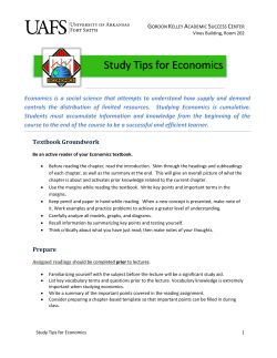 Study Tips for Economics