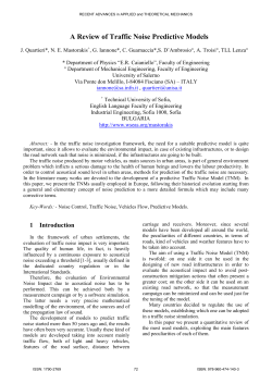 A Review of Traffic Noise Predictive Models