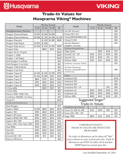 Trade-In Values for Husqvarna Viking® Machines