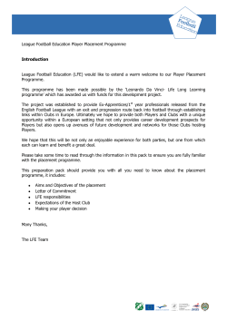 League Football Education Player Placement Programme