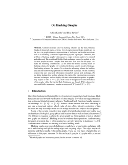 On Hashing Graphs - Cryptology ePrint Archive