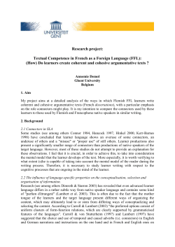 Textual Competence in French as a Foreign Language