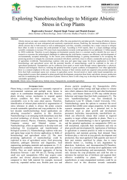 Exploring Nanobiotechnology to Mitigate Abiotic Stress in Crop Plants