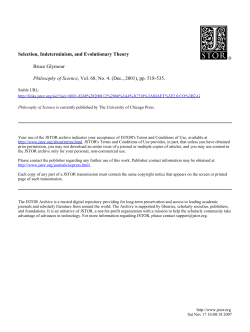Selection, Indeterminism, and Evolutionary Theory