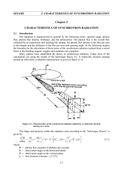 Chapter 2 CHARACTERISTICS OF SYNCHROTRON