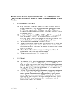 Determination of Dissolved Organic Carbon (NPOC)