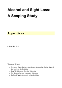 Alcohol, other drugs and sight loss &ndash; appendices