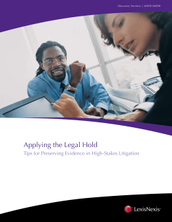 Applying the Legal Hold
