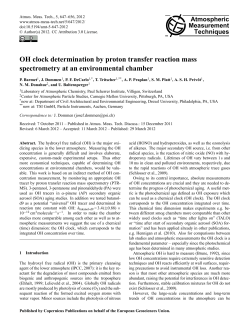 OH clock determination by proton transfer reaction mass
