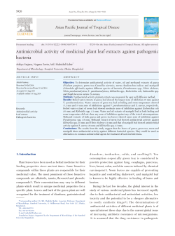 Antimicrobial activity of medicinal plant leaf extracts against