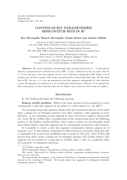 CONTINUOUSLY PARAMETRIZED BESICOVITCH SETS IN Rn
