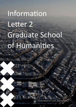 Information Letter 2 Graduate School of Humanities