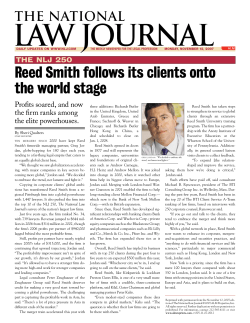 Reed Smith follows its clients onto the world stage