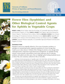 Flower Flies (Syrphidae) and Other Biological Control Agents for