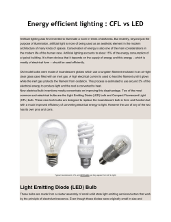 Energy efficient lighting : CFL vs LED