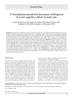 Tetrahydrocannabinol decreases willingness to exert cognitive effort