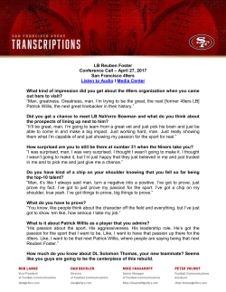 LB Reuben Foster Conference Call &ndash; April 27, 2017 San Francisco