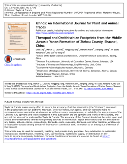 An International Journal for Plant and Animal Traces