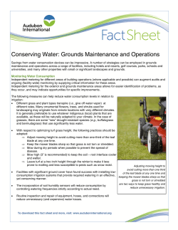 Conserving Water: Grounds Maintenance and Operations