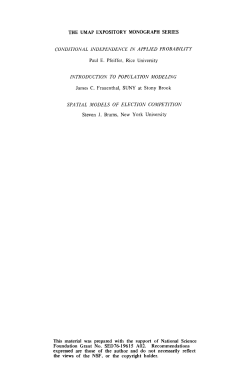 THE UMAP EXPOSITORY MONOGRAPH