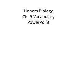 Honors Biology Ch. 9 Vocabulary PowerPoint