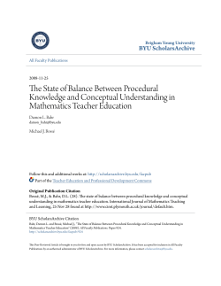 The State of Balance Between Procedural Knowledge and