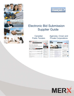 Electronic Bid Submission Supplier Guide