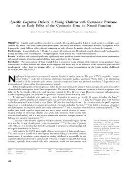 Specific Cognitive Deficits in Young Children with Cystinosis