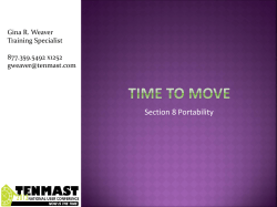 Time to Move – Section 8 Portability