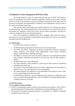 3.2 Radioactive Waste Management (RWM) in China