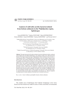Analysis of cultivable aerobic bacteria isolated from bottom