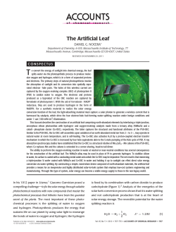 The Artificial Leaf - American Chemical Society