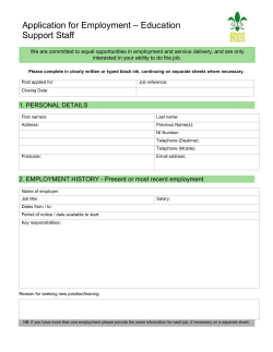 Application for Employment