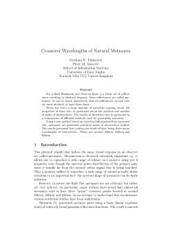Crossover Wavelengths of Natural Metamers