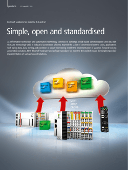 Beckhoff solutions for Industrie 4.0 and IoT Simple, open and
