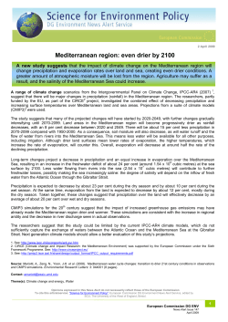 Mediterranean region: even drier by 2100